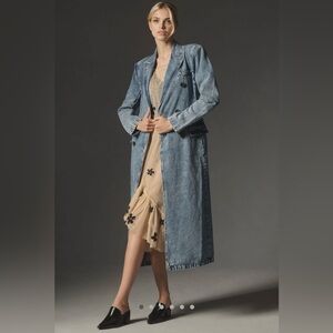 Aves Les Filles Denim Trench Coat size xs